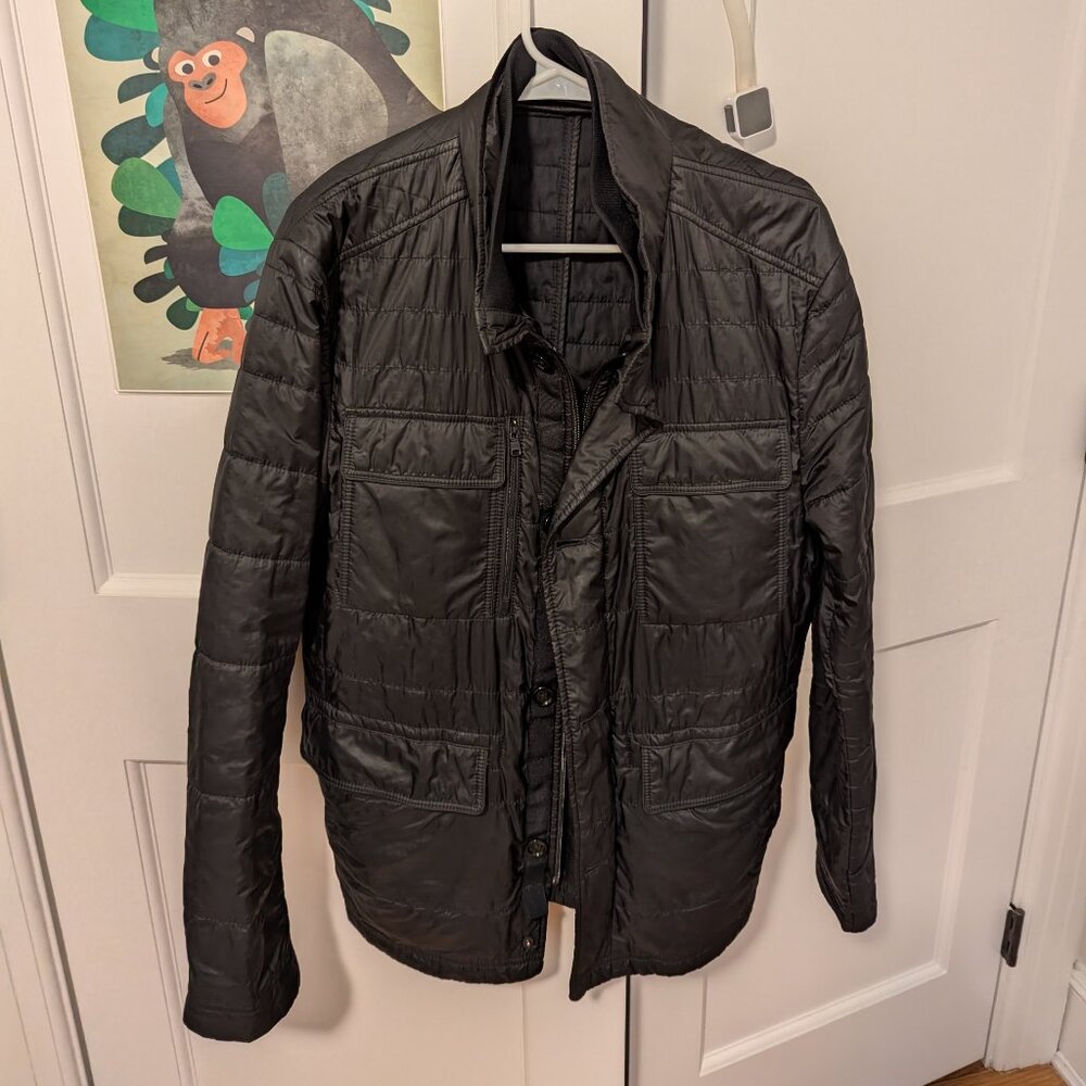 HUGO BOSS waterproof raincoat / overcoat, black, Men's size 42R (medium/large)